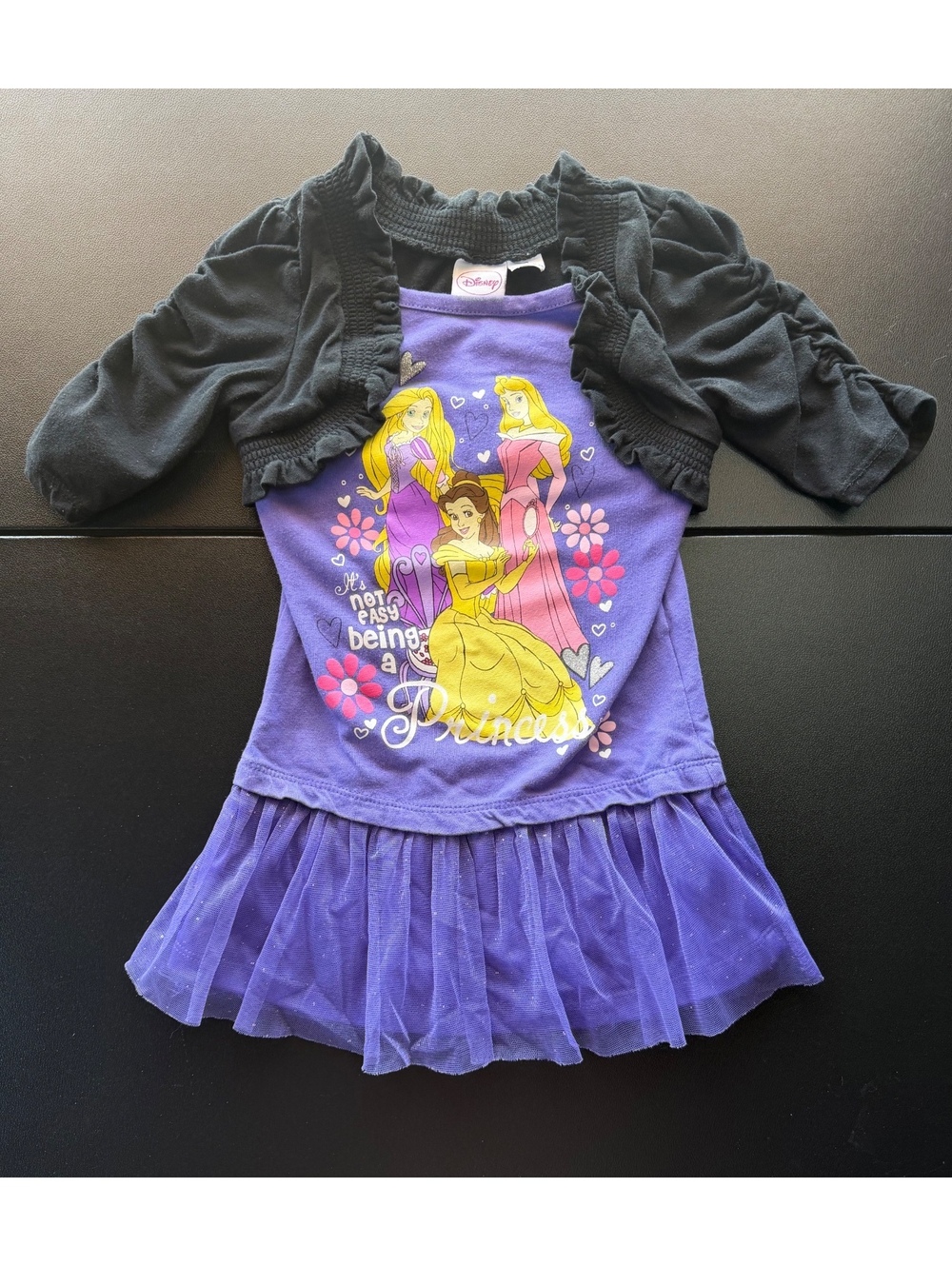 Disney Princess Dress Girls 4T Rapunzel Belle Aurora Purple Tulle 2010s